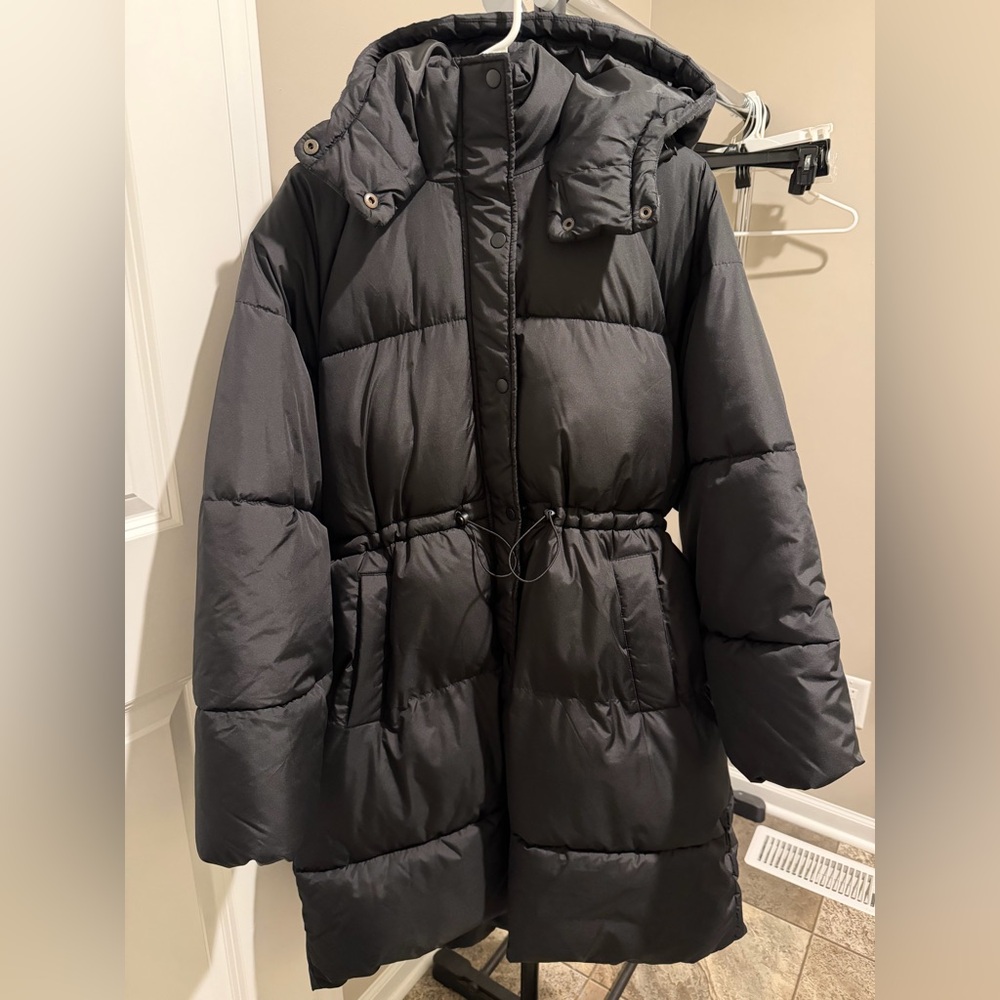 Women’s Black Puffer Coat with Hood